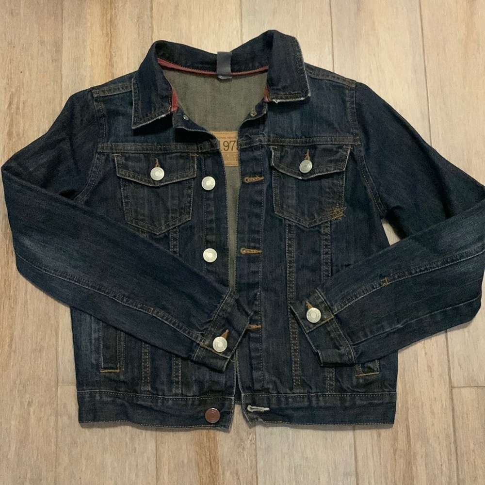 ZARA girls navy Denim Jean Jacket size 9-10 years